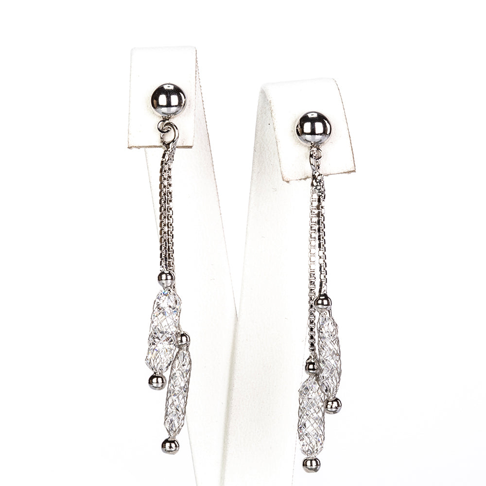 Pozlacená Slitinová Sada s Bílým Emporia® Křišťálem ( Náhrdelník+Náušnice )