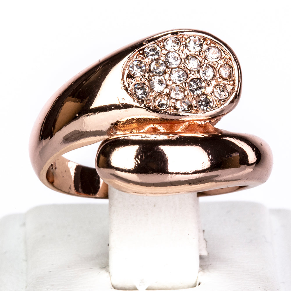 Pozlacená Slitinová Sada s Bílým Emporia® Křišťálem ( Náhrdelník+Náušnice+Prsten )