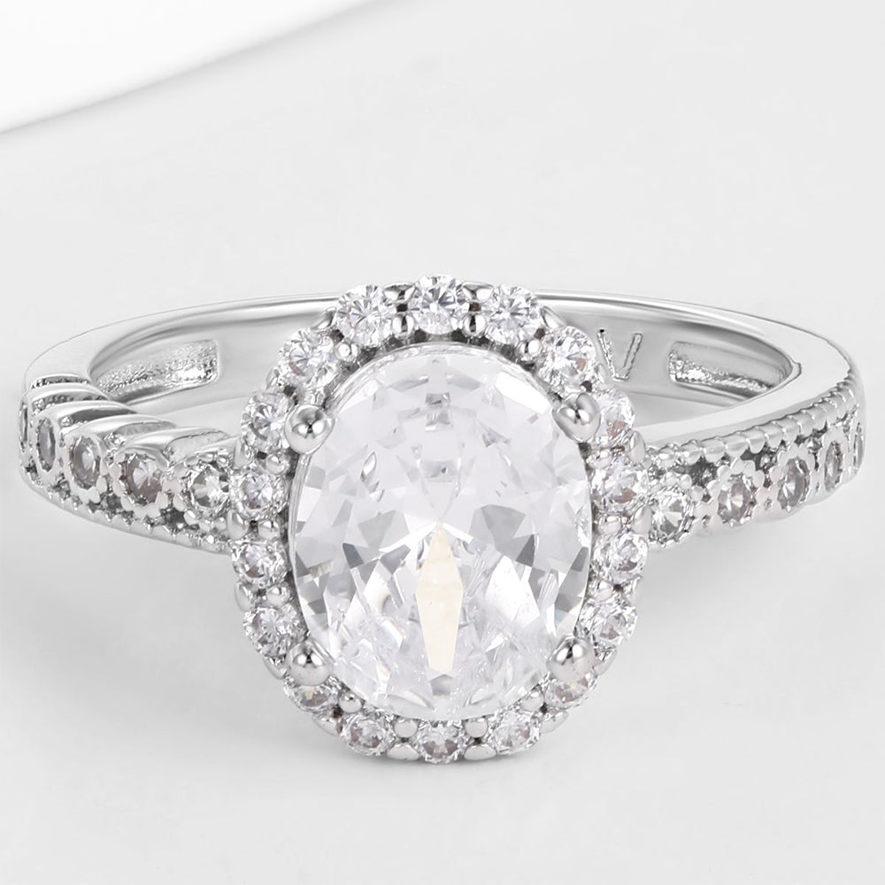 Pozlacená slitina - Prsten s Bílým Emporia® Křišťálem přibližná hmotnost: 10 gramů