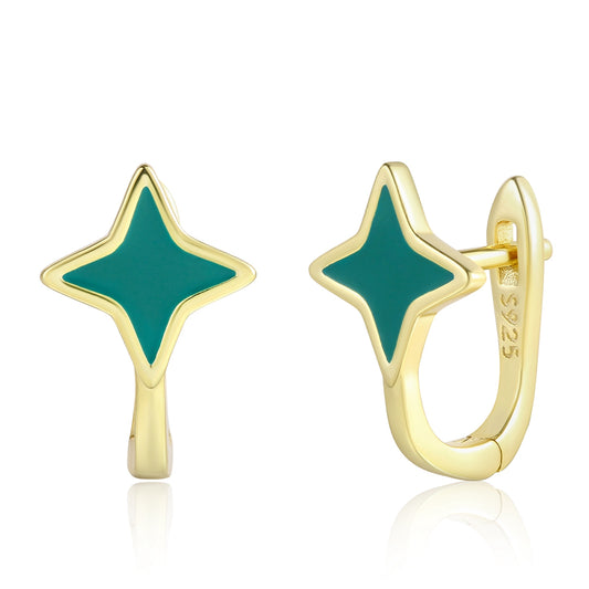 Pozlacená slitina - Náušnice se Zeleným Emporia® Křišťálem přibližná hmotnost: 10 gramů