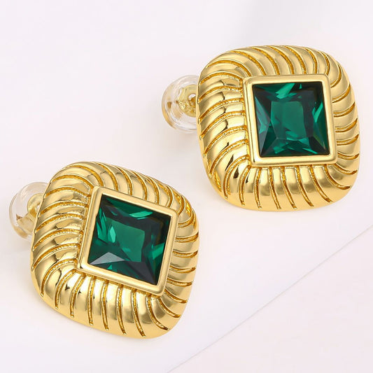 Pozlacená slitina - Náušnice se Zeleným Emporia® Křišťálem přibližná hmotnost: 10 gramů