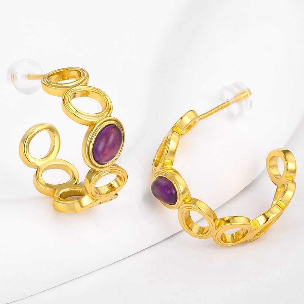 Pozlacená slitina - Náušnice s Fialovým Emporia® Křišťálem přibližná hmotnost: 10 gramů