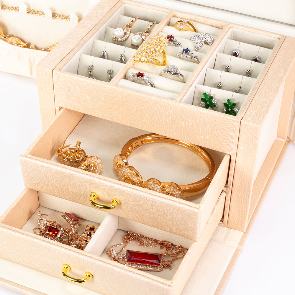 Šperkovnice se zrcadlem, bílá