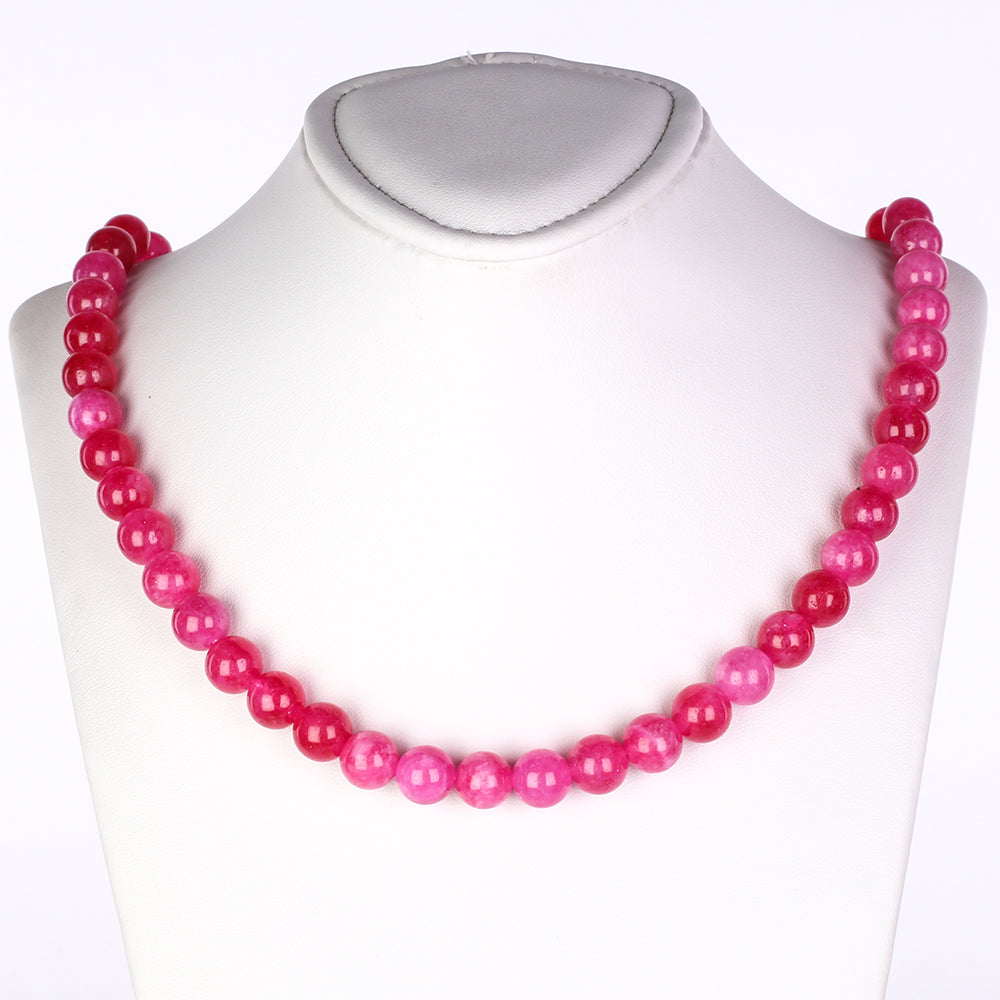 Korále Náhrdelník s růžovým jadeitem - Karátové číslo: 212. přibližná hmotnost: 22.86 gramů