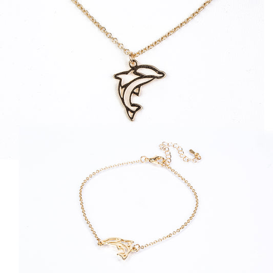 Pozlacená Slitinová Sada ( Náhrdelník+Náramek )