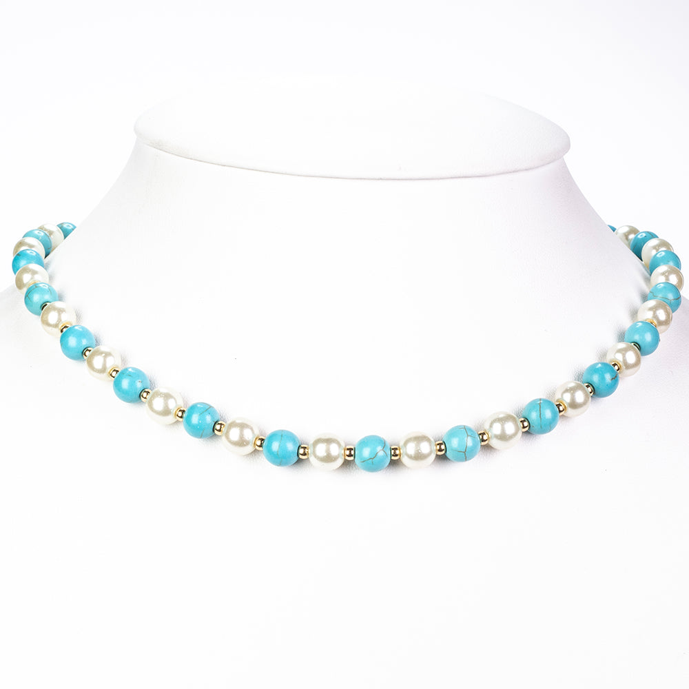 Pozlacená slitina - Sada s Tyrkysem - Karátové číslo: 143. přibližná hmotnost: 46.67 gramů