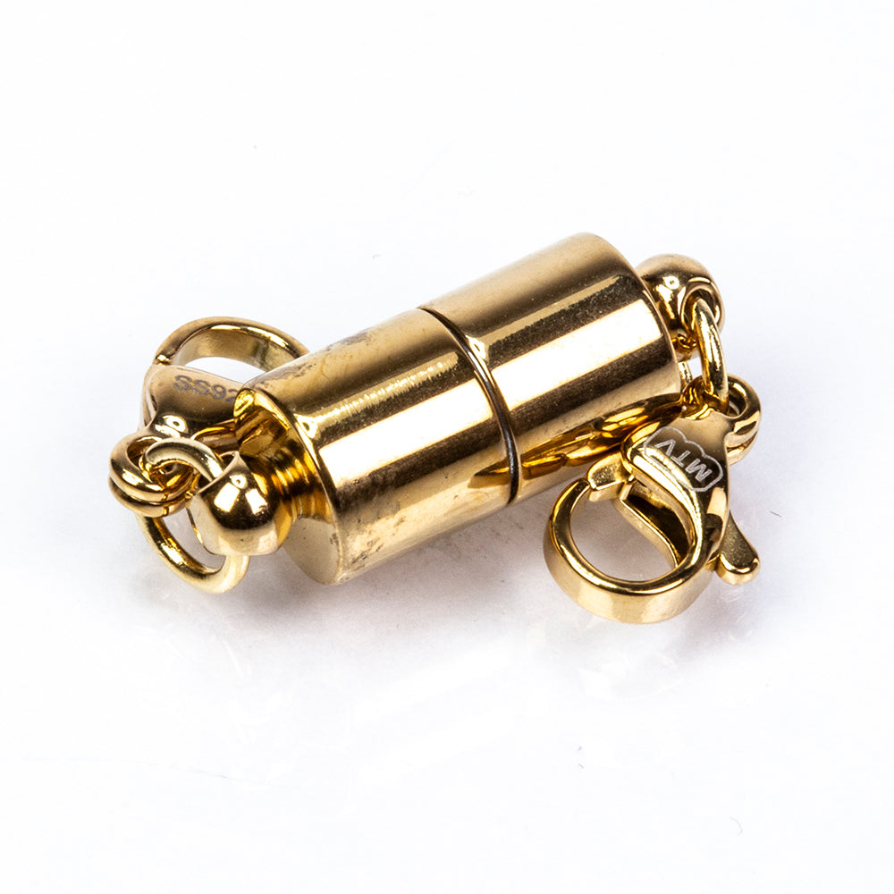 Stříbrný magnetický zámek pozlacený žlutým zlatem