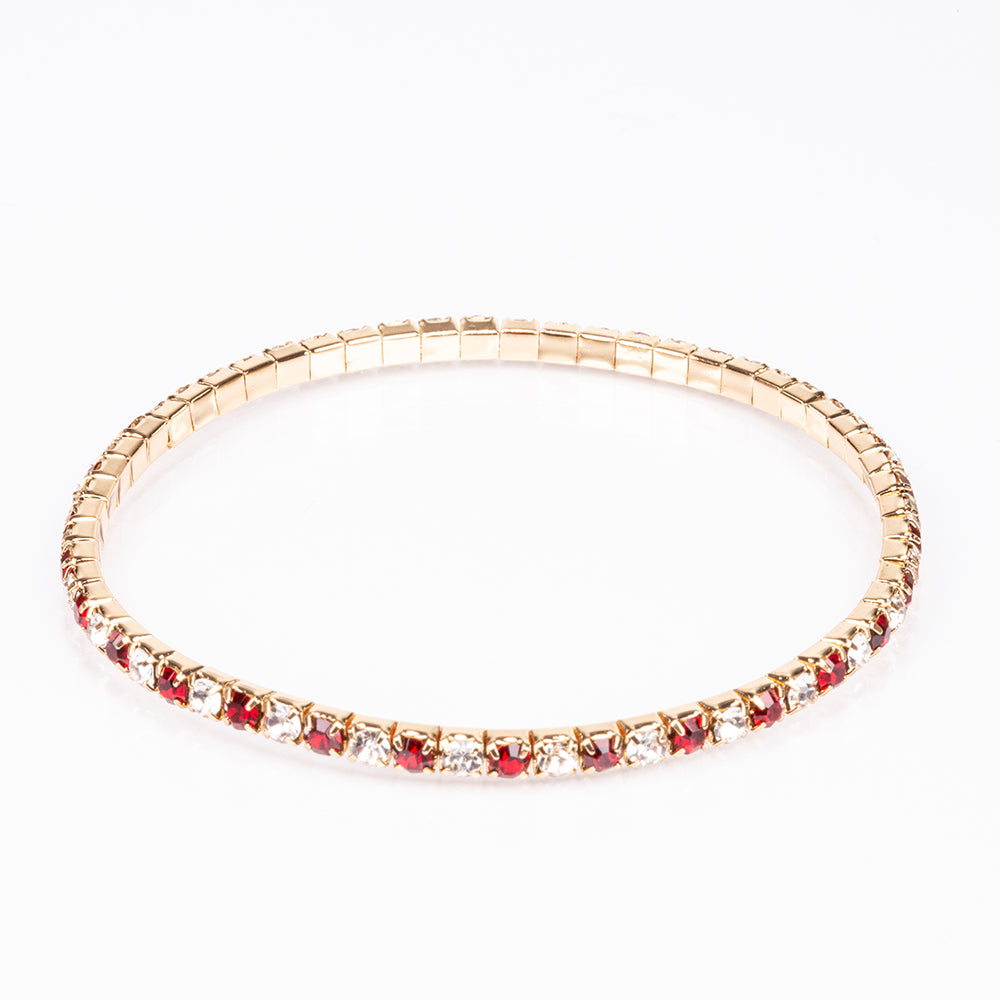 Pozlacená slitina - Hodinky s Červeným Emporia® Křišťálem - Karátové číslo: 8.35. přibližná hmotnost: 43 gramů ( Náramek )