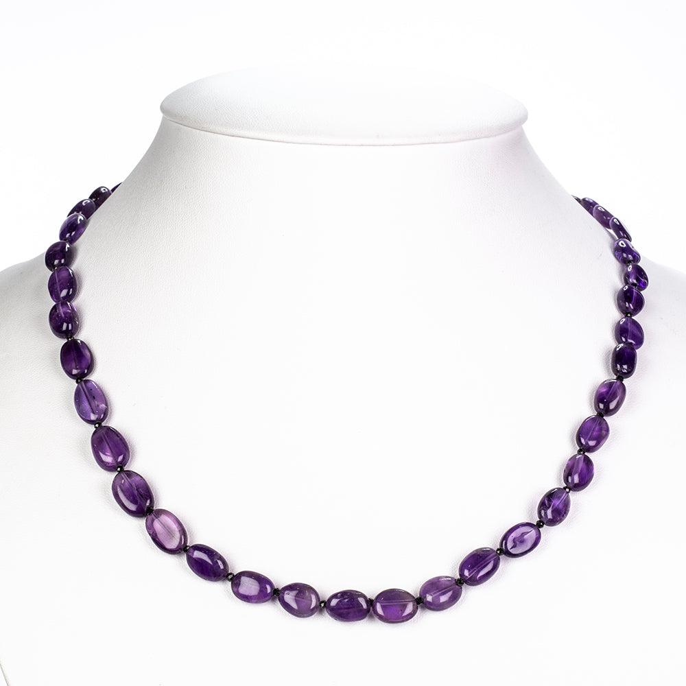 Nugetový Náhrdelník s Ametystem a Černým spinelem - Karátové číslo: 175.24. přibližná hmotnost: 35.05 gramů