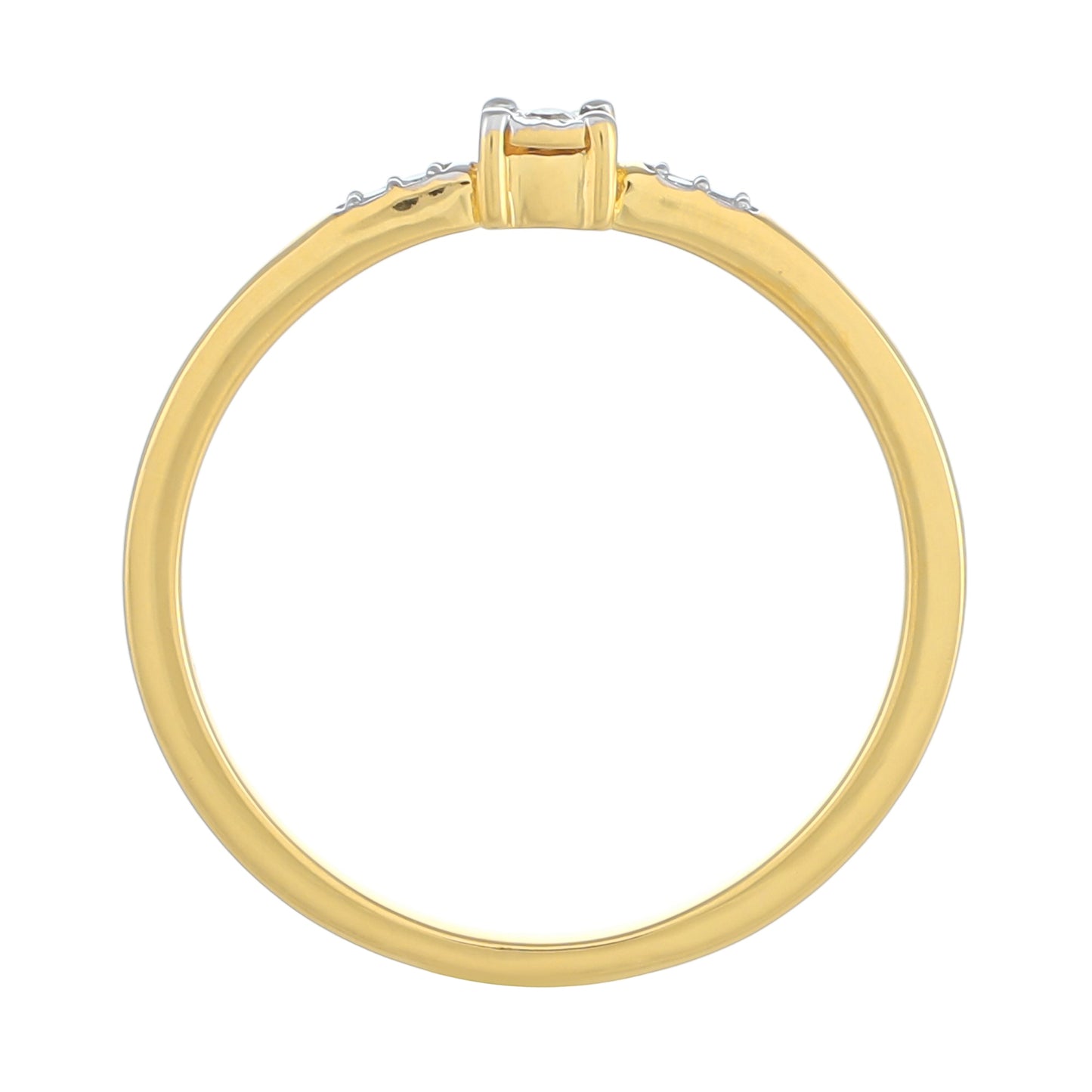 Pozlacený Stříbrný Prsten s Bílým Diamantem