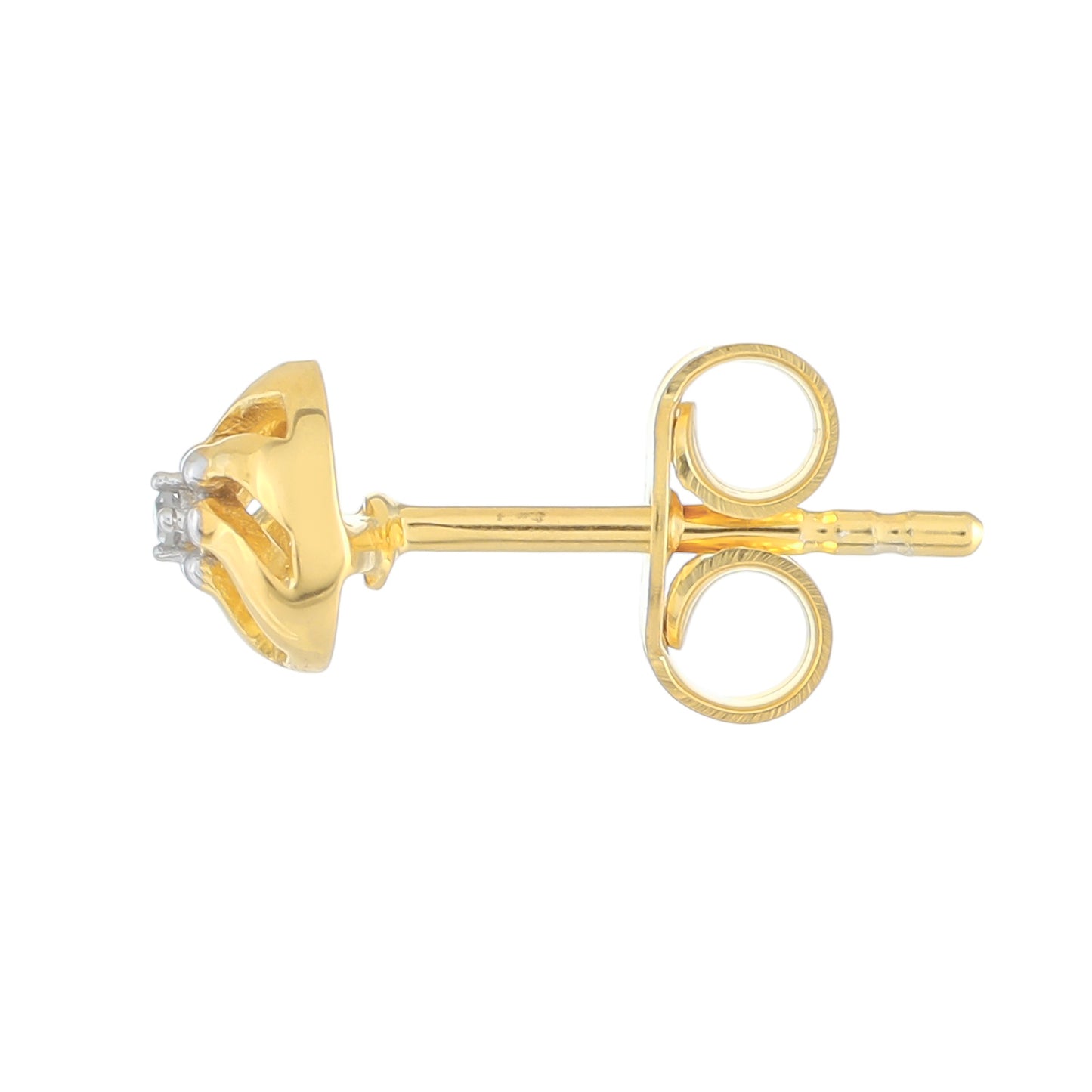 Pozlacené Stříbrné Náušnice s Bílým Diamantem