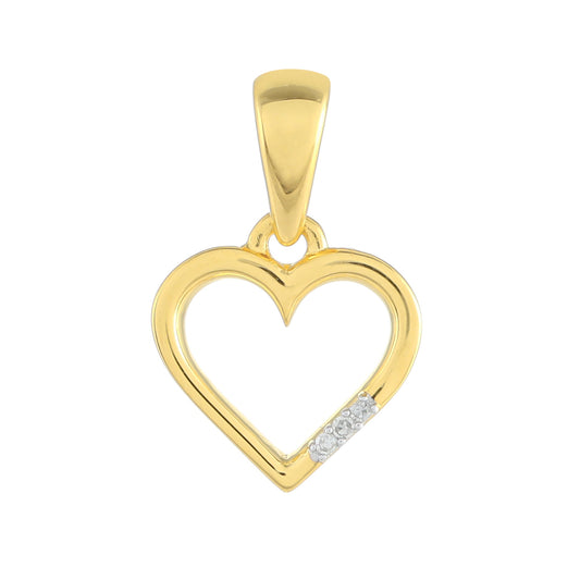 Pozlacené stříbro 925/1000 Přívěsek s Bílým Diamantem - Karátové číslo: 0.02. přibližná hmotnost: 1.33 gramů