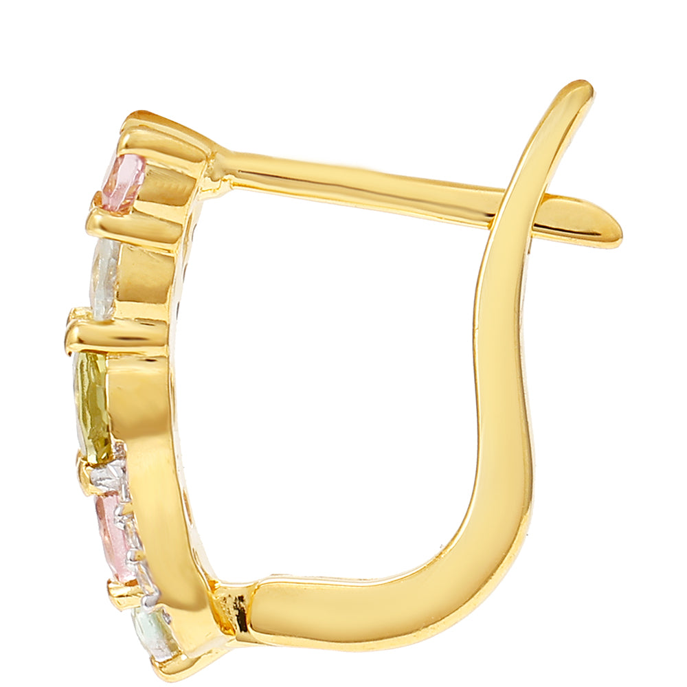 Pozlacené Stříbrné Náušnice s Duhovým Turmalínem z Pelmadulla a Bílým Topazem