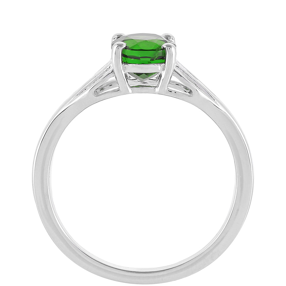 Stříbrný Prsten s Chromovým Diopsidem