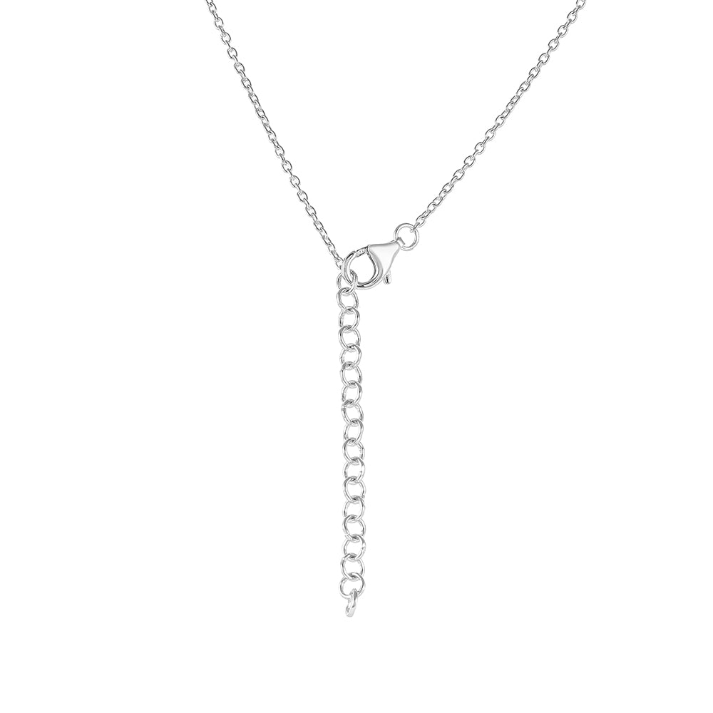 Stříbro 925/1000 - Náhrdelník s Chromovým Diopsidem a Bílým Topazem - Karátové číslo: 2.01. přibližná hmotnost: 5.37 gramů