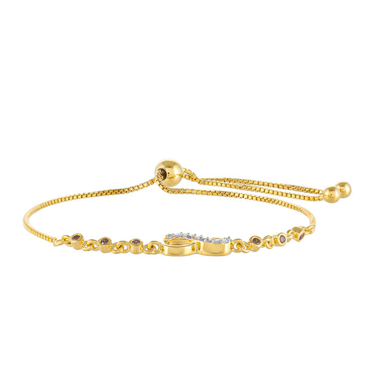 Pozlacené stříbro 925/1000 Náramek s Červeným Diamantem a Bílým Diamantem - Karátové číslo: 0.17. přibližná hmotnost: 3.52 gramů