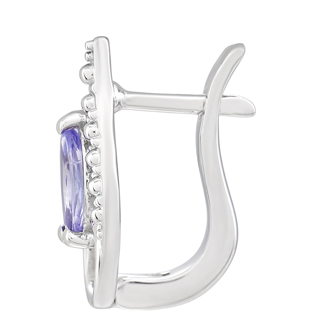 Stříbrné Náušnice s AAA Tanzanitem