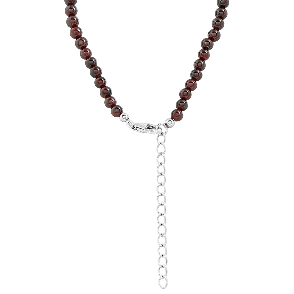 925 / 1000 Sterlingové Stříbro Náhrdelník s Granátem