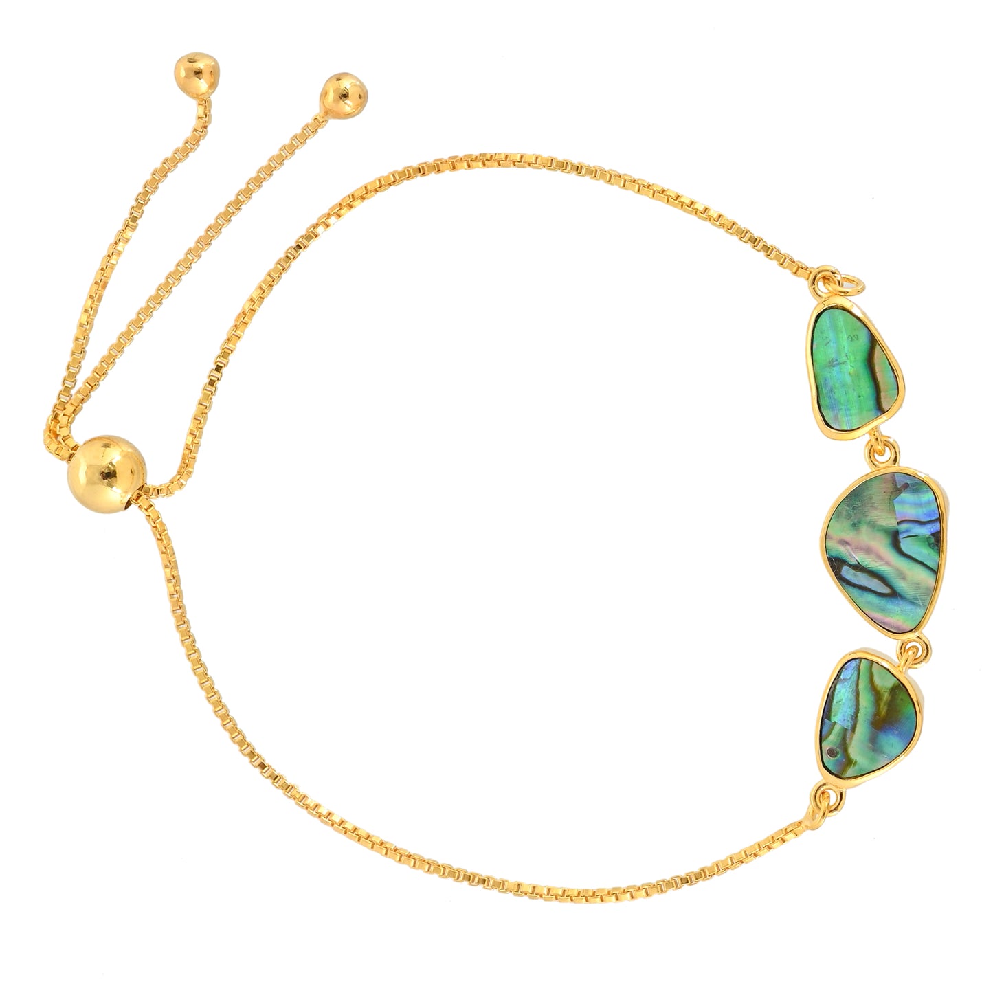 Pozlacený Stříbrný Náramek s Mušlí Abalone