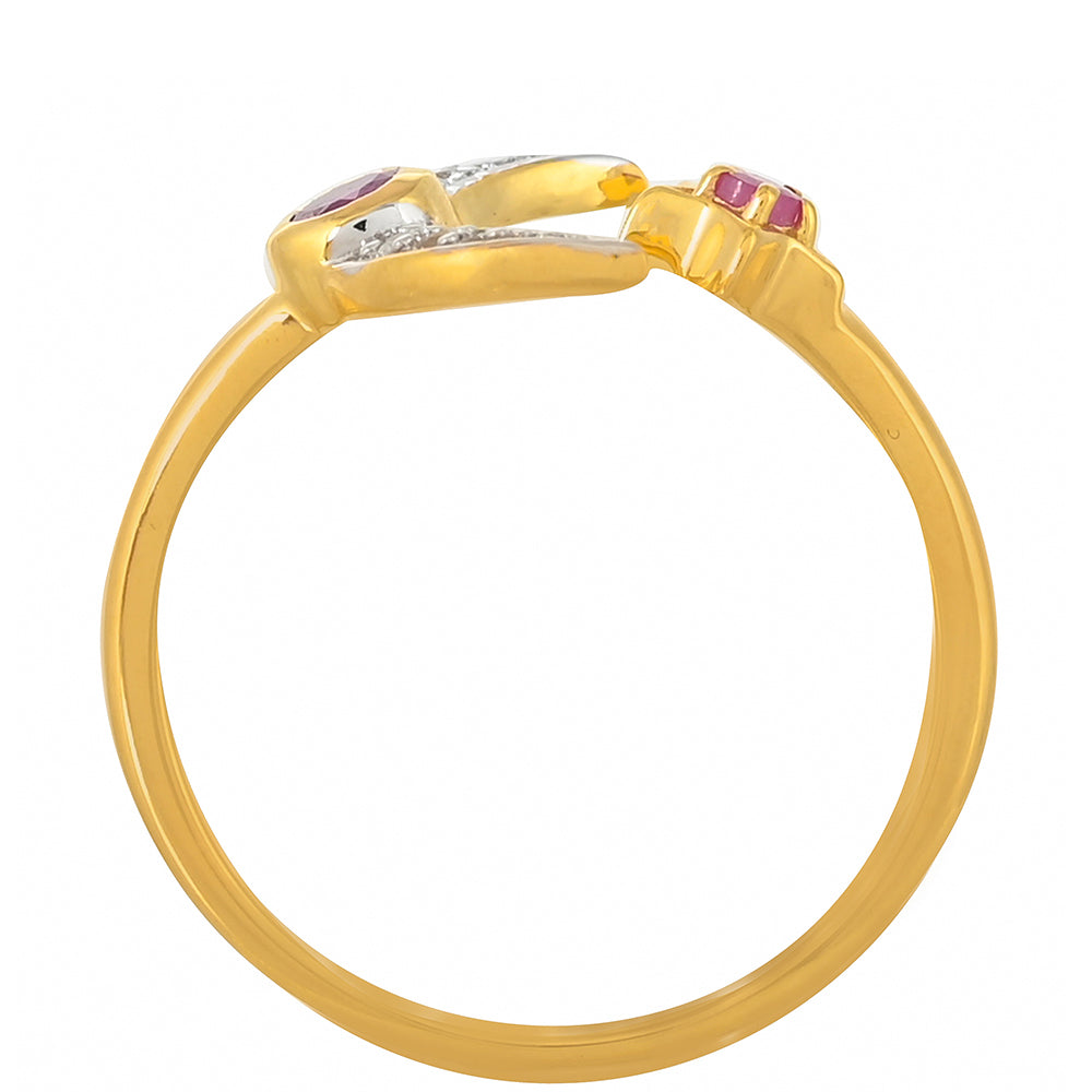 Pozlacené Stříbro 925/1000 - Prsten s Madagaskarským Rubínem - Karátové číslo: 0.29. přibližná hmotnost: 1.99 gramů