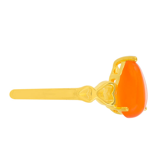 Pozlacené stříbro 925/1000 Prsten s Karneolem - Karátové číslo: 1.01. přibližná hmotnost: 2.28 gramů