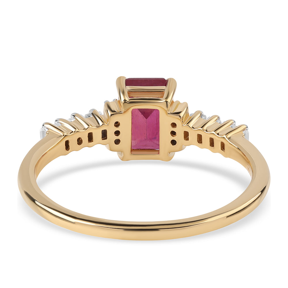 Pozlacené Sterlingové Stříbro 925 / 1000 - Prsten s Mozambickým Rubínem a Bílým Topazem