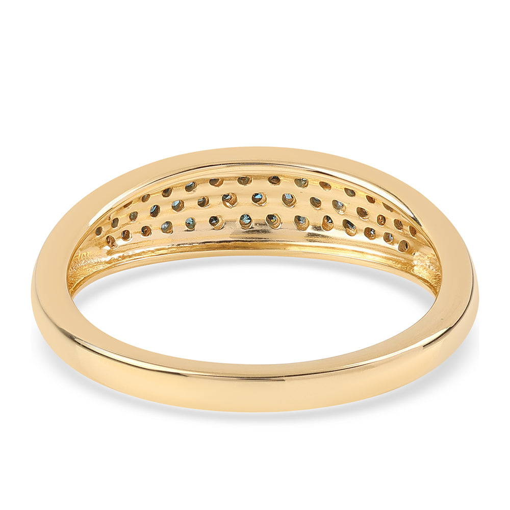 Pozlacený 925 / 1000 Sterlingové Stříbro Prsten s Modrým Diamantem