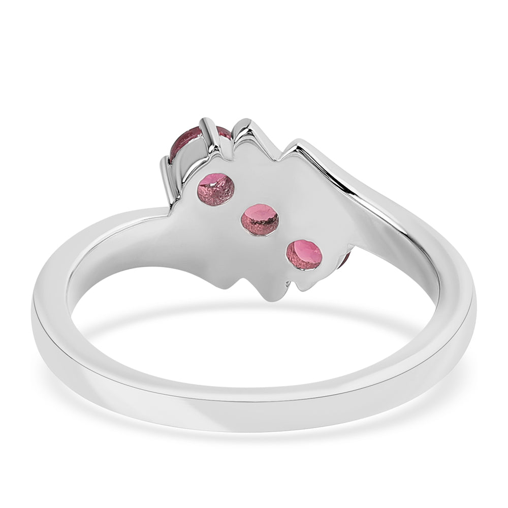 Stříbro 925/1000 - Prsten s Cruizero Rubelitem - Karátové číslo: 0.75. přibližná hmotnost: 3.08 gramů