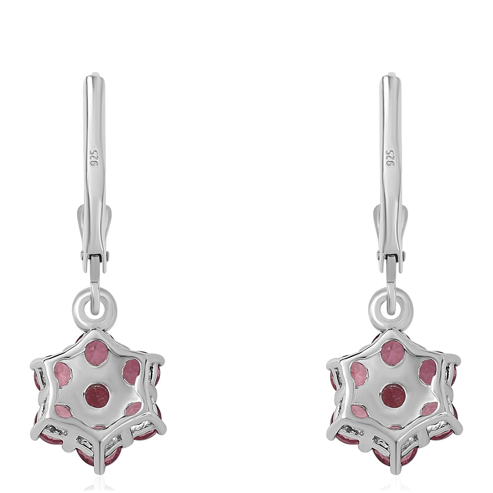 Stříbro 925/1000 - Náušnice s Cruizero Rubelitem - Karátové číslo: 2.52. přibližná hmotnost: 2.61 gramů