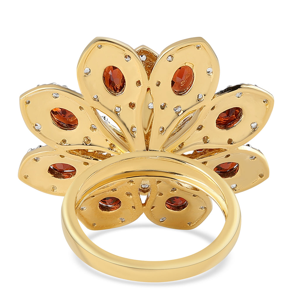 Pozlacený 925 / 1000 Sterlingové Stříbro Prsten s Bartonským Granátem a Bílým Topazem