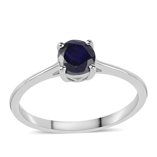 Stříbro 925/1000 - Prsten s Australským Modrým Safírem - Karátové číslo: 1. přibližná hmotnost: 1.7 gramů