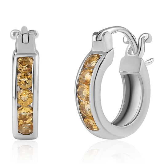 925 / 1000 Sterlingové Stříbro Náušnice s Citrínem