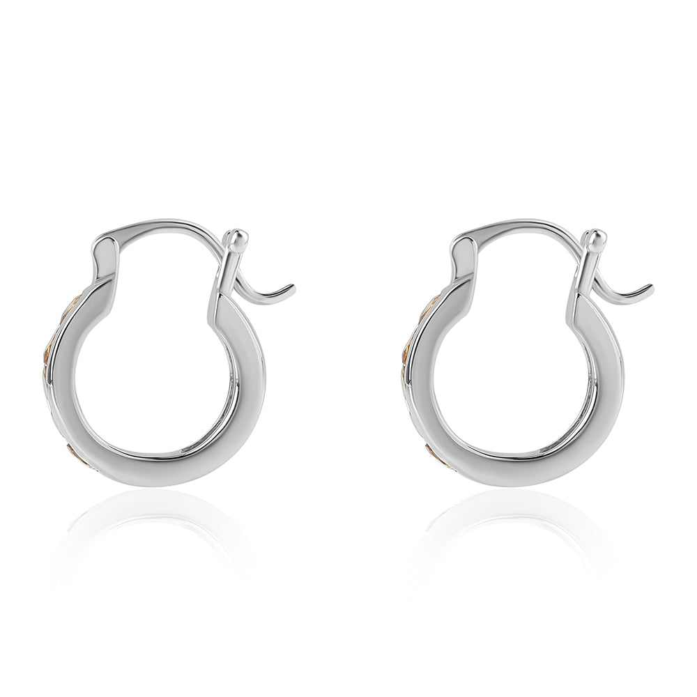 925 / 1000 Sterlingové Stříbro Náušnice s Citrínem