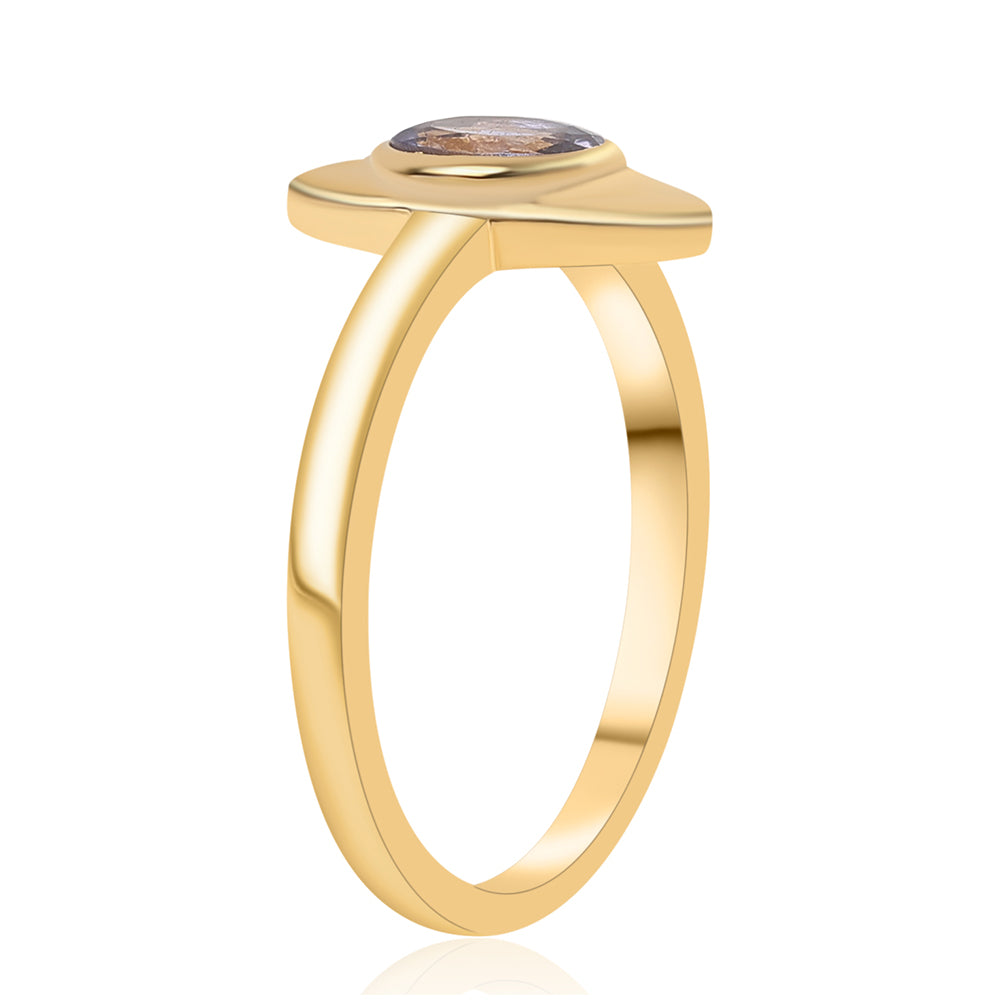 Pozlacený 925 / 1000 Sterlingové Stříbro Prsten s Iolitem