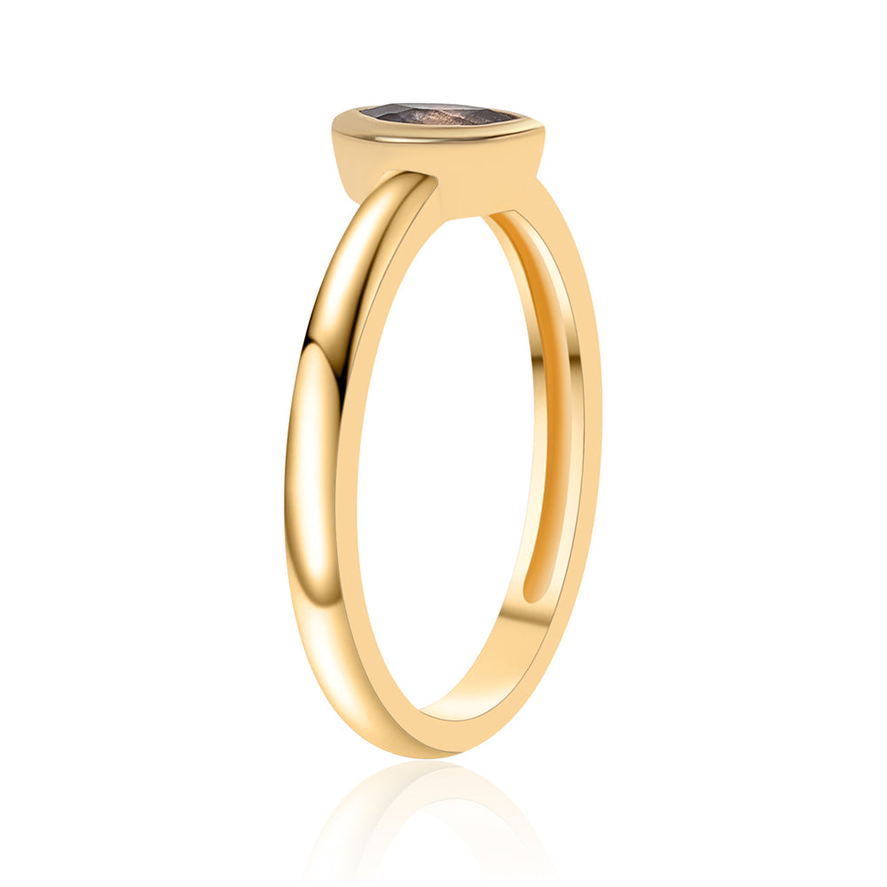 Pozlacené Stříbro 925/1000 - Prsten s Iolitem - Karátové číslo: 0.2. přibližná hmotnost: 1.95 gramů