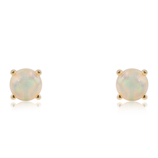 Pozlacené 925 / 1000 Sterlingové Stříbro Náušnice s Etiopským Opálem z Lega Dembi