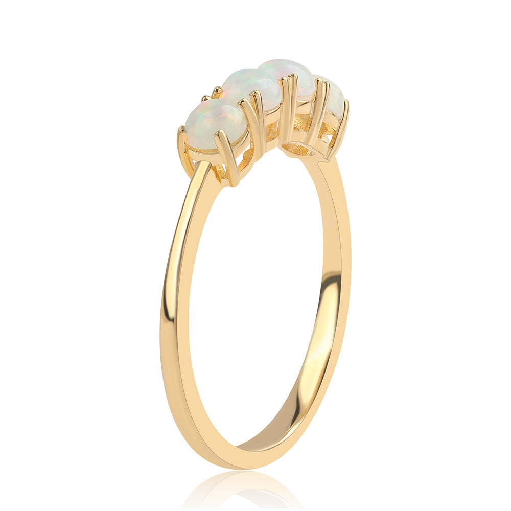 Pozlacené Sterlingové Stříbro 925 / 1000 - Prsten s Etiopským Opálem z Lega Dembi