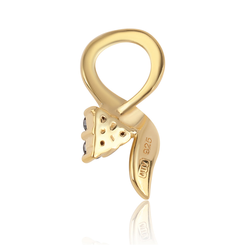 Pozlacené Stříbro 925/1000 - Přívěsek s Červeným Diamantem - Karátové číslo: 0.05. přibližná hmotnost: 0.29 gramů