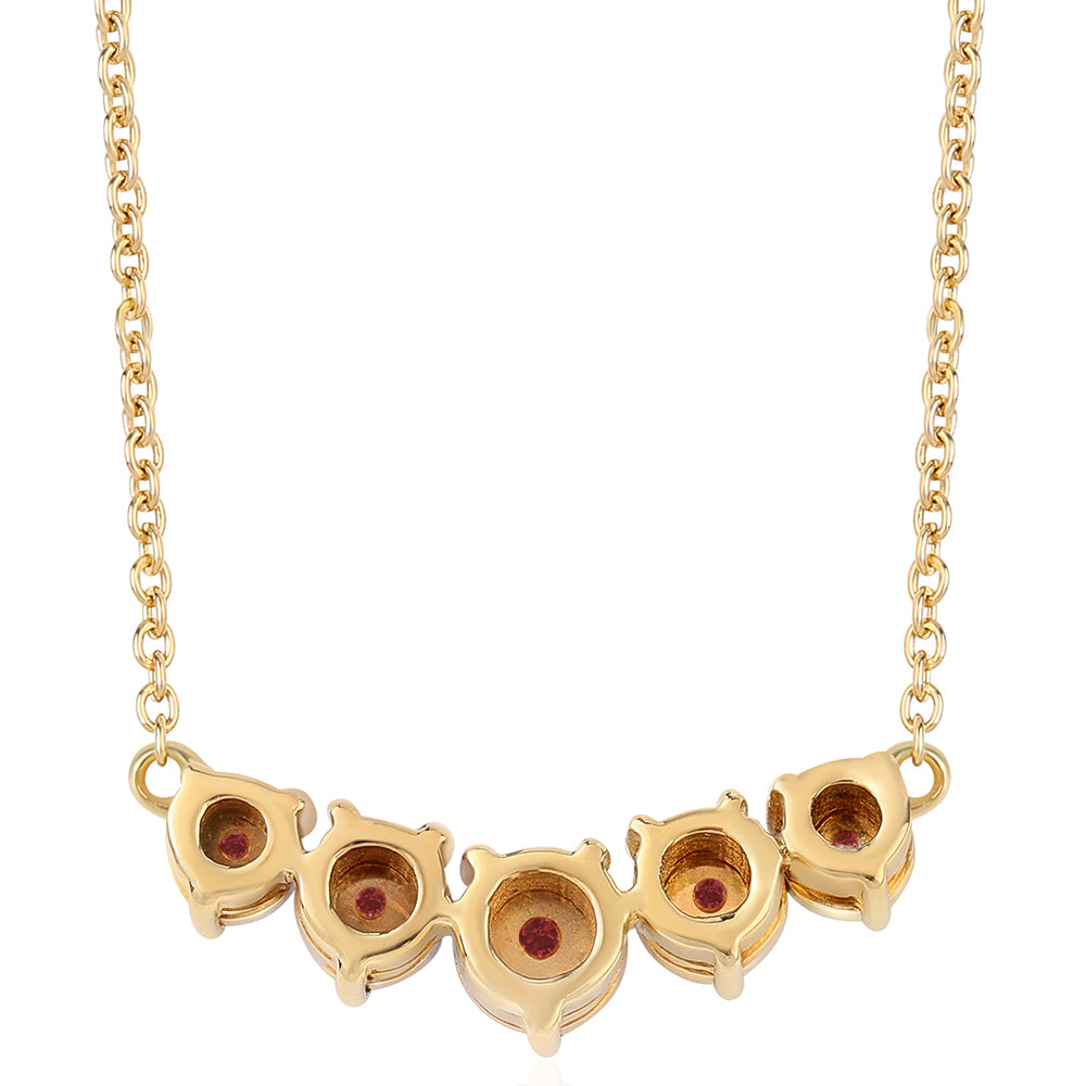 Pozlacený 925 / 1000 Sterlingové Stříbro Náhrdelník s Bílým Diamantem