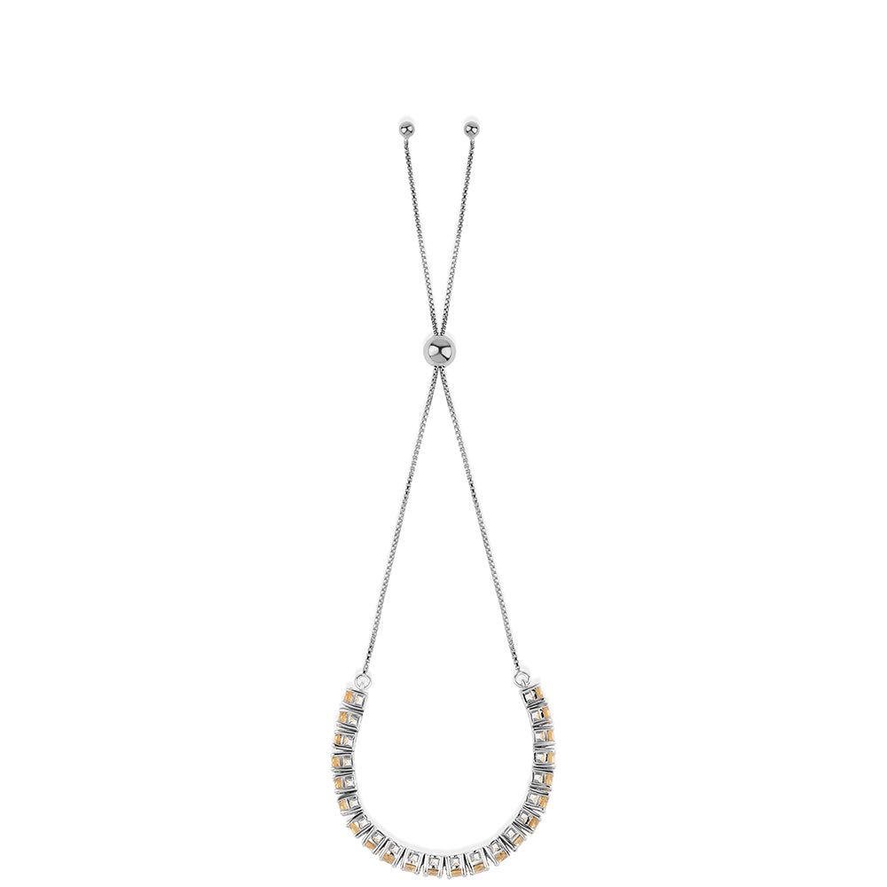 925 / 1000 Sterlingové Stříbro Náramek s Brazilským Citrínem tř.AA