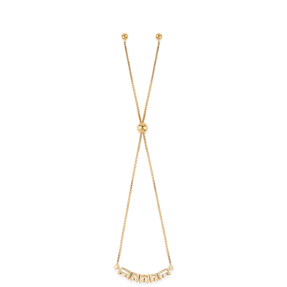 Pozlacené Stříbro 925/1000 - Náramek s Černým Diamantem - Karátové číslo: 0.05. přibližná hmotnost: 3.11 gramů