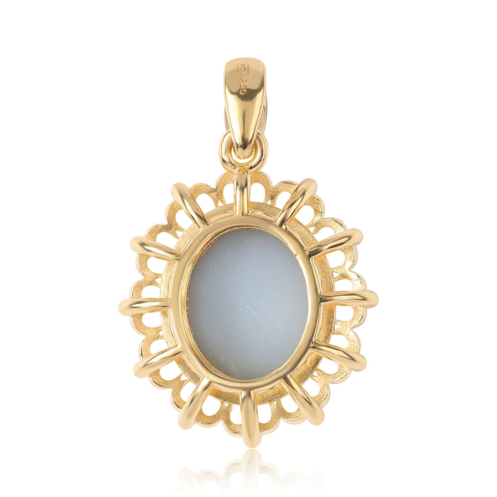 Pozlacený 925 / 1000 Sterlingové Stříbro Přívěsek s Fialovou Drusy