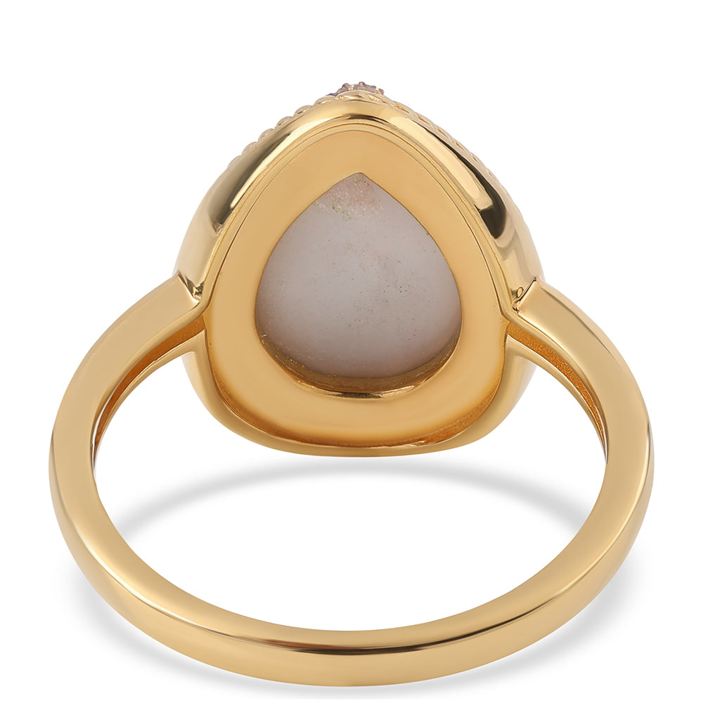 Pozlacený 925 / 1000 Sterlingové Stříbro Prsten s Fialovou Drusy