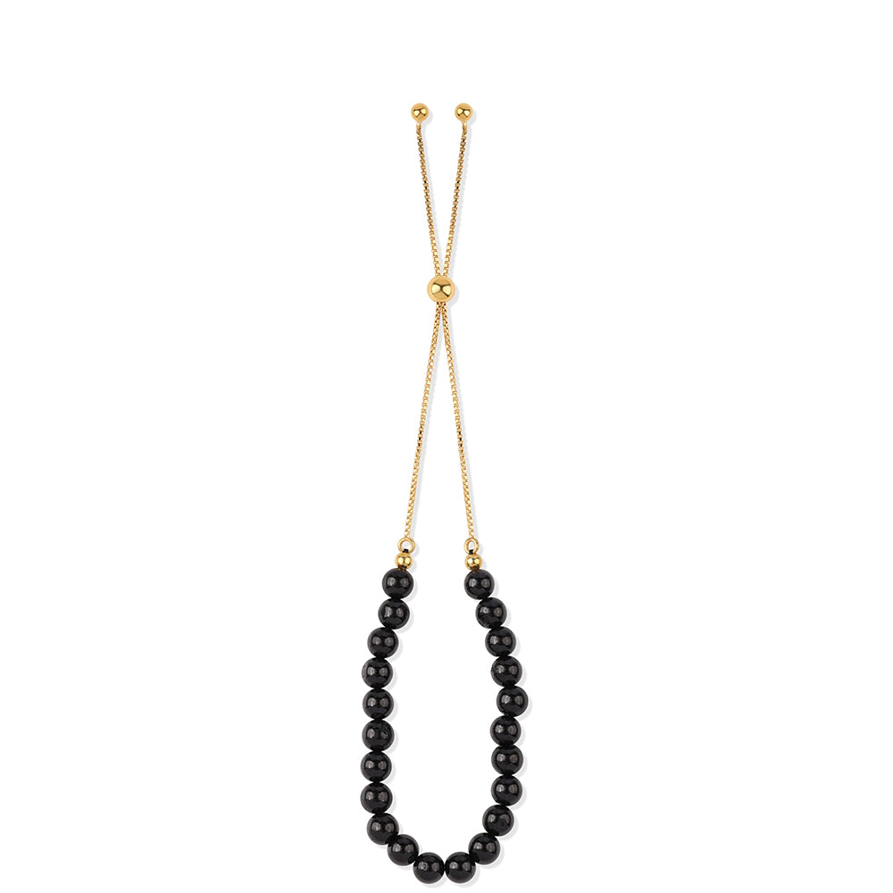 Pozlacené Stříbro 925/1000 - Náramek s Černým spinelem - Karátové číslo: 29.9. přibližná hmotnost: 8.67 gramů