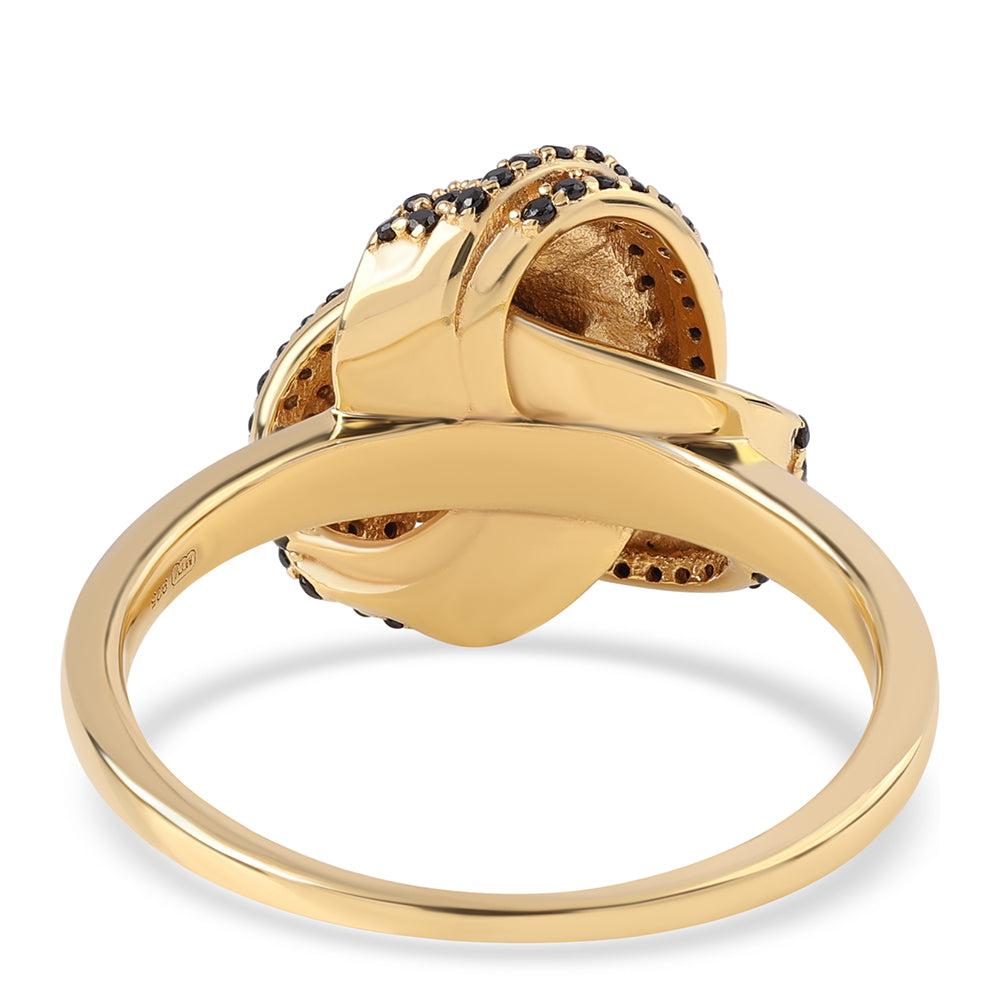 Pozlacený 925 / 1000 Sterlingové Stříbro Prsten s Černým spinelem