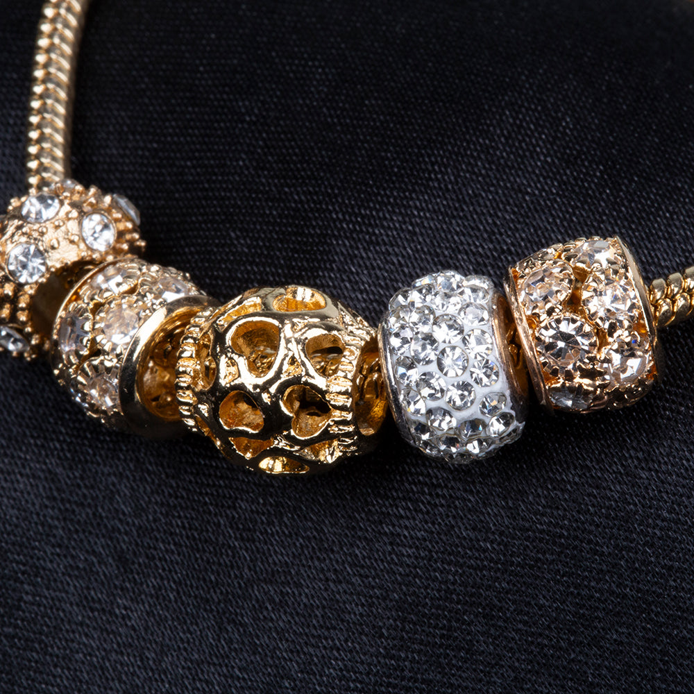 Pozlacená slitina - Náramek s Bílým Emporia® Křišťálem přibližná hmotnost: 28 gramů