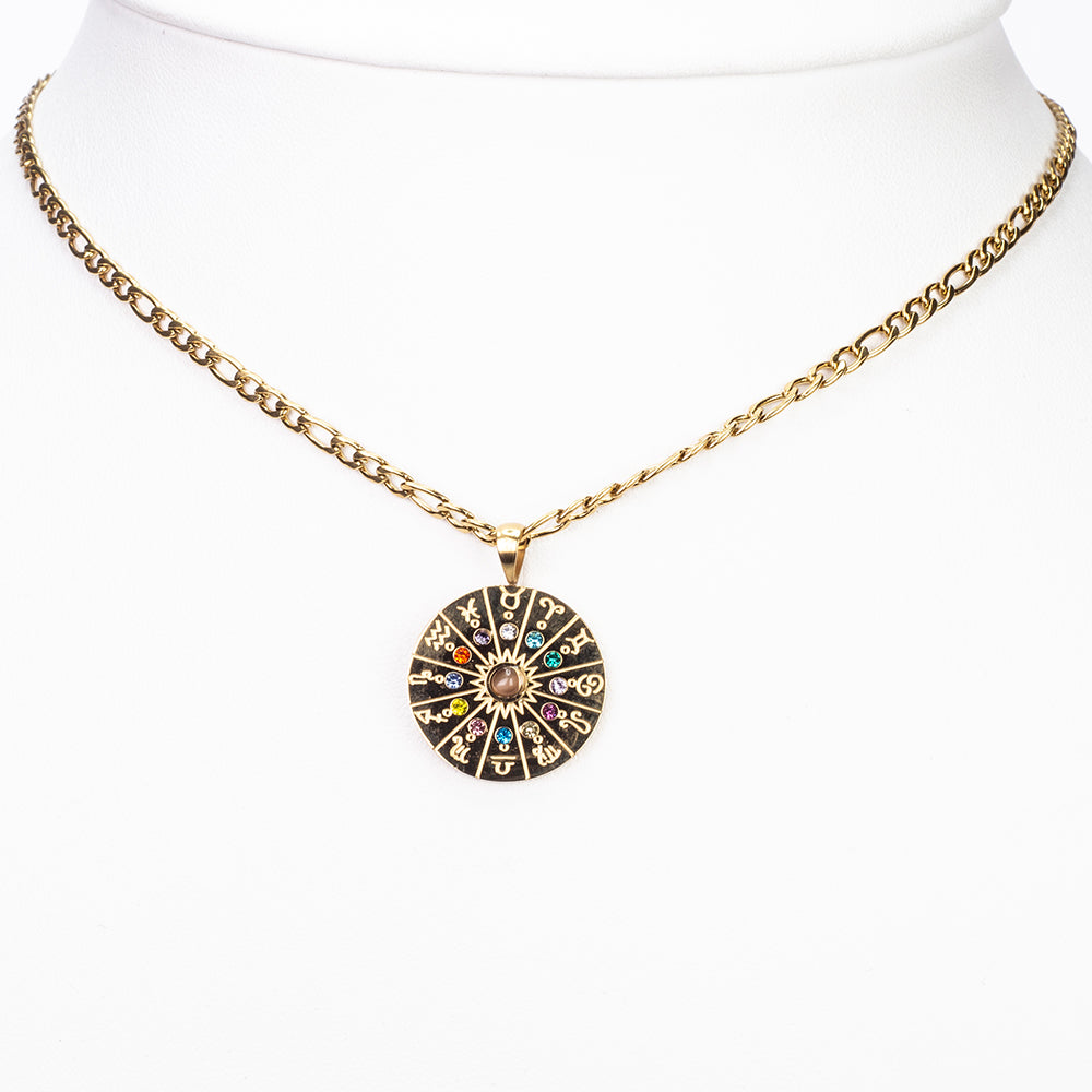 Pozlacený Slitinový Náhrdelník s Tygřím Okem ( Náhrdelník+Přívěsek )