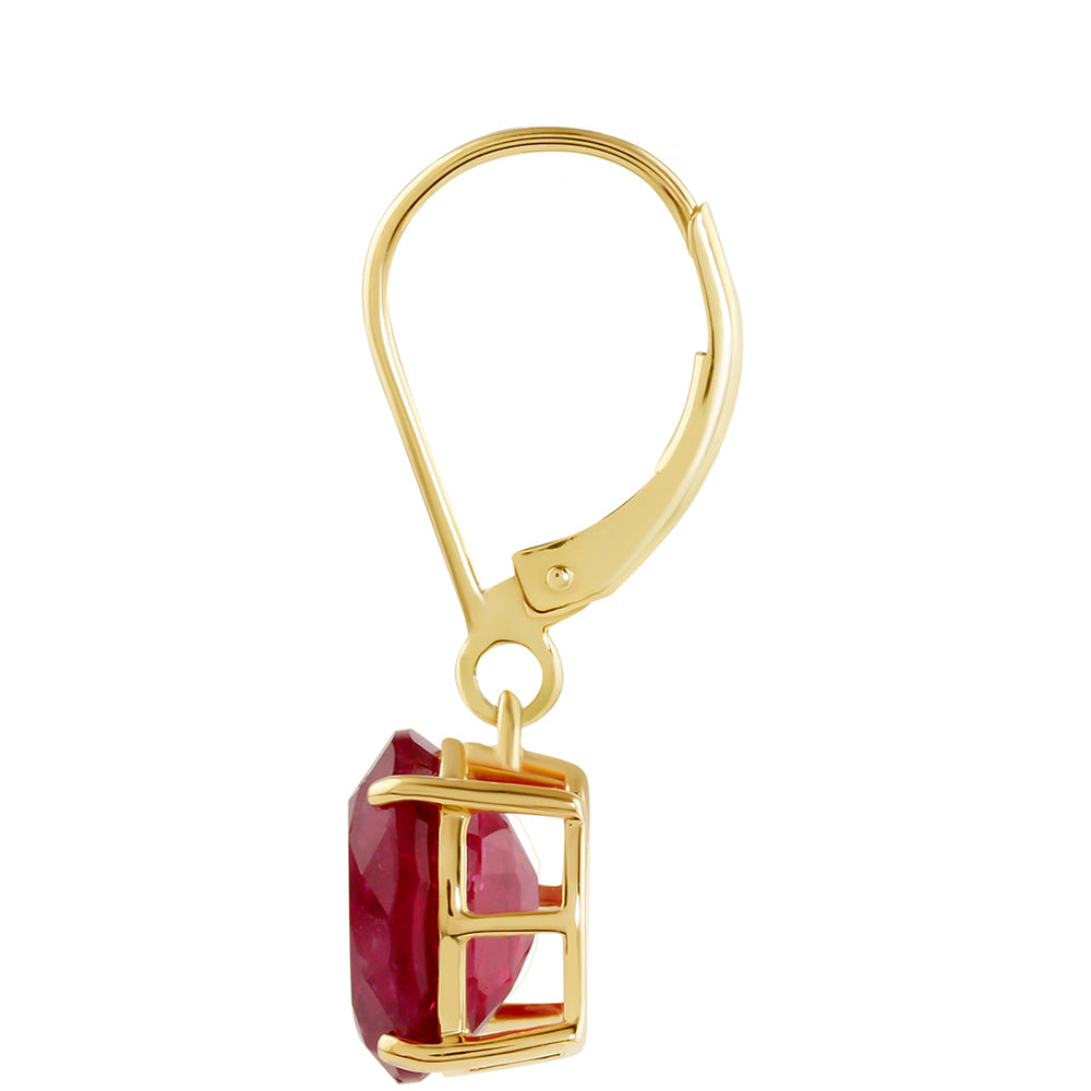 Pozlacené Stříbro 925/1000 - Náušnice s Thajským Rubínem - Karátové číslo: 8.16. přibližná hmotnost: 3.24 gramů