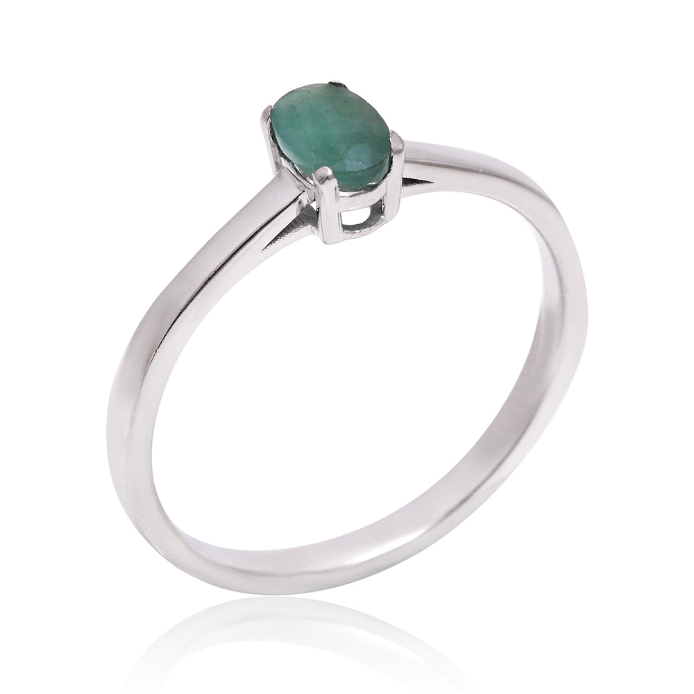 925 / 1000 Sterlingové Stříbro Prsten s Brazilským Smaragdem