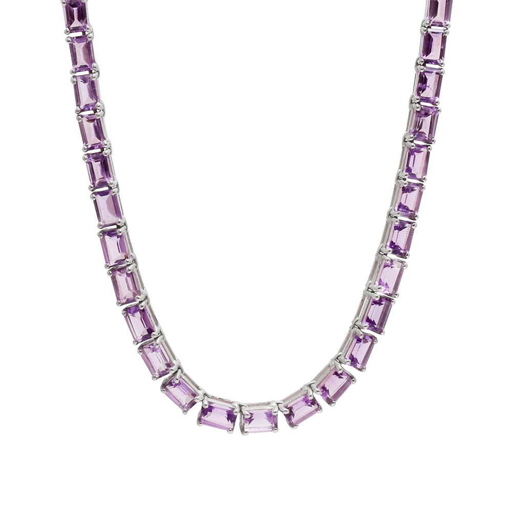 Stříbro 925/1000 - Náramek s Brazilským Ametystem - Karátové číslo: 2.57. přibližná hmotnost: 4.26 gramů